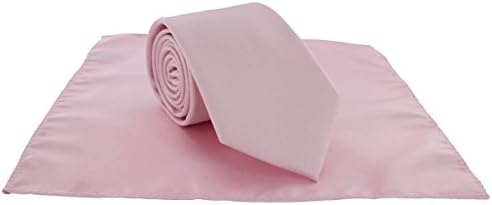 Pink Plain Polyester Pocket Square and Tie Set by Michelsons of London