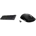 Logitech G Pro X TKL Lightspeed Wireless Gaming Keyboard, Clicky + G Pro X Superlight Wireless Gaming Mouse Bundle - Black