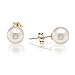 PAVOI 14K Gold AAA+ Handpicked Round Freshwater Cultured White Pearl Earrings for Women