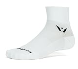 Swiftwick - PERFORMANCE TWO, Quarter Crew Socks for Running and Cycling, White, Small