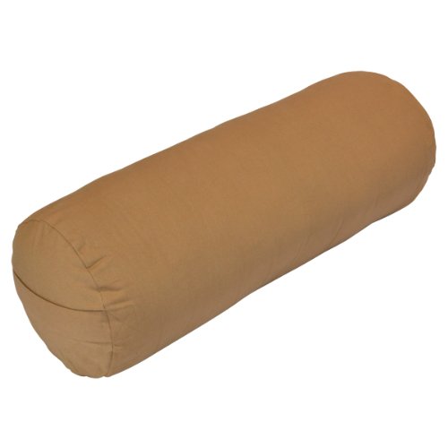 YogaDirect Supportive Round Cotton Yoga Bolster, Russet