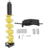 POCREATION Ice Fishing Auger, Lightweight Drill Powered Hole Cutter for Winter Fishing Impact Nylon Hard Alloy Steel 6 Inch 28 Inch 1 Pack