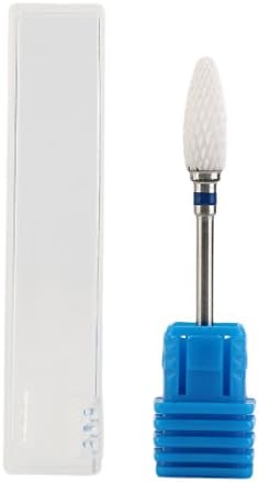 Ulable Bullet Shape Oval Head Ceramic Drill Bit Nails White Ceramic Nail Drill Bits