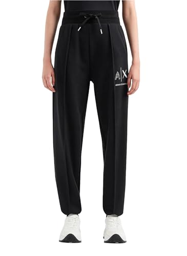 Armani Exchange Girl's Route 66, Shiny Logo, Black, M, Black, M