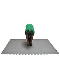Wonder Mat no tóxico impermeable extra grueso ejercicio gimnasio Mats (Juego de 4), Gris, 2 "x 2
