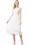 OSA Women's Vintage Fit Flare Casual Embroidery Chiffon Lace Maxi Dress
