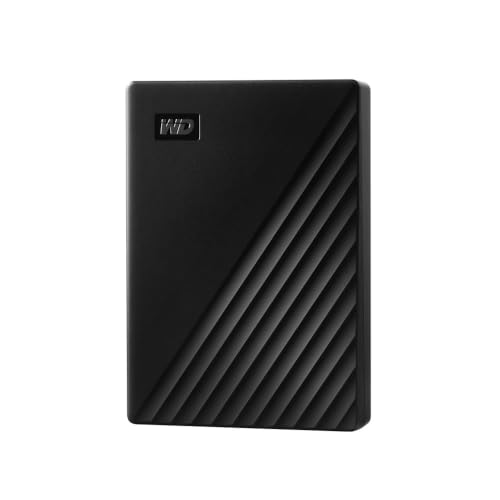 WD My Passport externe Festplatte 5 TB (mobiler Speicher, schlankes Design, herunterladbare Software, automatische Backups, Passwortschutz) Schwarz - auch kompatibel mit PC, Xbox und PS4