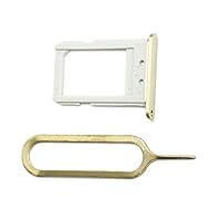 T-shin Single SIM Card Tray Cover Card Slots Holder Replacement Part for Samsung Galaxy S6 Edge+ Plus G928 +Sim Card Remover Eject Pin Key tool + T-shin Cloth (Gold)