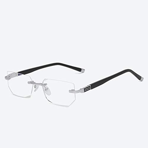 Wanfor Royalty Rimless Reading Glasses, Women Men Anti-Blu-Ray Radiation Computer Presbyopia Reader 1.0 1.5 2.0 2.5 3.0 3.5 4.0 (silver3.5)