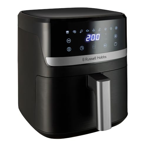 Russell Hobbs Air Fryer 5L Rapid Air, 9 Functions, Dishwasher Safe Parts, Non-stick Ceramic Coating, BPA-Free, Digital Display, Frying Without Oil, Grilling, Baking & Roasting) 27621-56