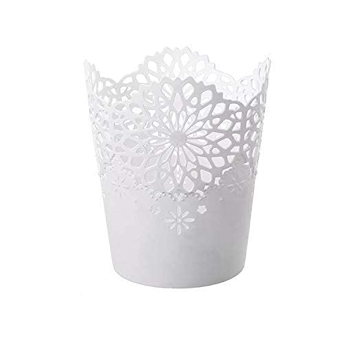 GOLDFINCH Plastic Creative Pen Holder Cup Pencil Holder Hollow Flower Pattern Pencil Erasers Containers Pots Plant Makeup Brush Holder for Home Bedroom Table Wastebaskets for Office (pack of 4)