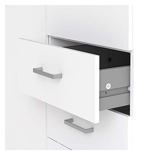 Atlin Designs Modern Wood 3 Drawer and 2 Door Wardrobe/Armoire in White