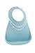 Make My Day Soft Silicone Baby Bib Blue/White with Pearls