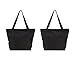 Augbunny Heavy Duty 100% Cotton Canvas Zipper Beach Shoulder Grocery Tote Bag With Outer Pocket 2-pack