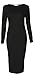 Crazy Girls Women's Long Sleeve Scoop Neck Midi Dress