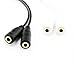 2-Pack Gold Plated 3.5mm Stereo Jack Splitter Cable Adapter Connectors,3.5mm Male to 2 X Female(Black & Withe