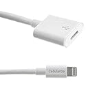 Lightning Extension Cable (6 foot white) for iPhone 6, 6S, Plus, 7; Pass Video, Data, Audio Through Male to Female 8-Pin Cable. Dock Connector Extender Extension Cable for Lightning