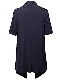 Cárdigan de manga corta para mujer, de punto liso, con parte frontal abierta, fabricado en Estados Unidos (S - 3XL)