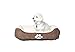 long rich Rectangle Pets Bed with Dog Paw Embroidery, Chocolate, 27 * 21 inches (HCT REC-006), Brown