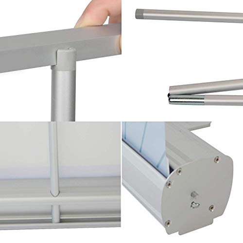 Klvied 33" x 79" Retractable Roll Up Banner Stand, Heavy Duty Aluminum Base, with Portable Carrying Bag for Trade Show Display, Exhibition Promotion