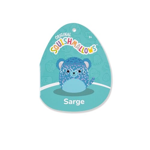 Squishmallows Original 8in Sarge The Blue Jaguar with Iridescent Spots – Official Jazwares Plush (Little)
