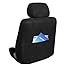 FH Group Car Seat Covers Front Set Classic Exquisite Leather Bucket Seat Covers-Gray Black for Low Back Seat, Universal Fit, Automotive Seat Covers,Airbag Compatible Car Seat Cover for SUV, Sedan,Van