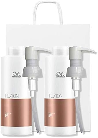 Wella Fusion Intense Repair Shampoo 2 x 1000ml with Pumps Gift Bag
