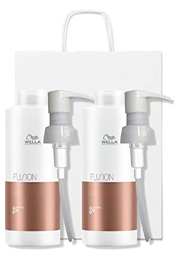 Wella Fusion Intense Repair Shampoo DUO Pack 2 x 1000ml with Pumps and Gift Bag