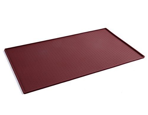 PetCee Dog Mats for Food,FDA Grade Silicone ,Large Dog Mat 15.7"x23.6"Pet Food Mat Dog Bowl Placemat (Dark Red) - Thumbnail 7