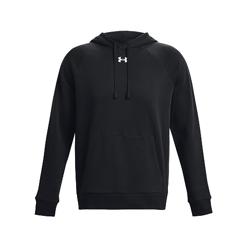 Under Armour Men's Rival Fleece Hoodie, (001) Black White