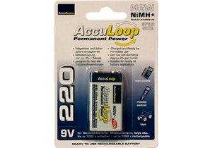 2 X 9 Volt 220 Mah Acculoop Low Discharge Nimh Rechargeable Batteries