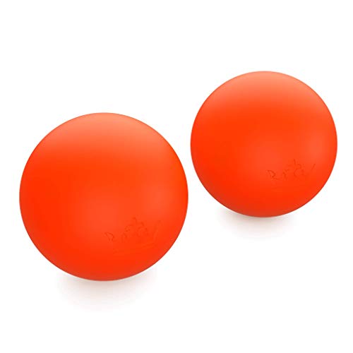 Lacrosse Massage Balls :: Hot or Cold Therapy Roller Set for Deep Tissue, Trigger Point & Myofascial Tensions Release :: New Ball Design for Back, Foot, Plantar Fasciitis, Yoga :: eBooks Included