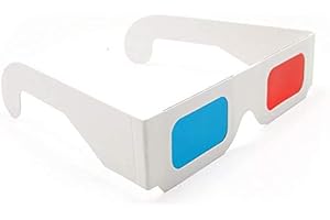 Gnimup 3D Glasses for Movies 10 Pairs Red/Cyan Cardboard 3D Glasses - White Frame