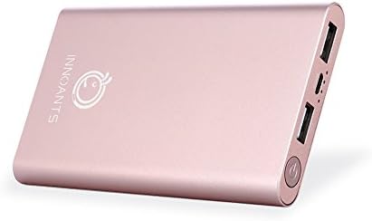 INNOANTS 10000mah Portable Charger,IQ Fast Charger,Dual USB Ports,One of the Smallest 10000mAh External Battery,10000mAh Ultra-Compact Power Bank for iPhone,Samsung Galaxy and More--Rose gold