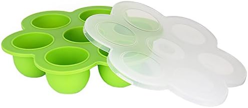Baby Food Freezer Tray Food Storage Container with Clip-on Lid,Silicone Pressure Cooker Egg Bites Molds,For Homemade Baby Food, Vegetable &amp; Fruit Purees, Ice Cube, Pudding …