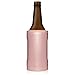 BrüMate Hopsulator Bott'l Insulated Bottle Cooler for Standard 12oz Glass Bottles | Glass Bottle Insulated Stainless Steel Drink Holder for Beer and Soda (Glitter Rose Gold)