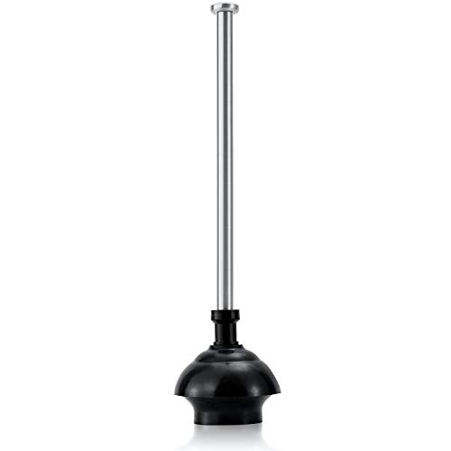 ToiletTree Products Stainless Steel Plunger - Heavy Duty Toilet Bowl Plunger with Holder for Bathroom Essentials and House Cleaning Tools - Stainless Steel, 6.5” x 6.5” x 18.5”