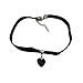 Hip Mall Vintage Women Black Velvet Choker Necklace Crystal Heart Pendant Gothic Handmade