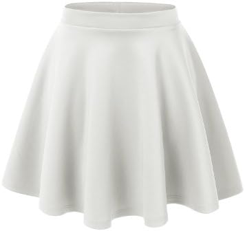 Women's Regular and Plus Size Basic Versatile Stretchy Flared Casual Mini Skater Skirt - Made in U.S.A.