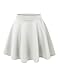MBJ WB211 Womens Basic Versatile Stretchy Flared Skater Skirt XS WHITE