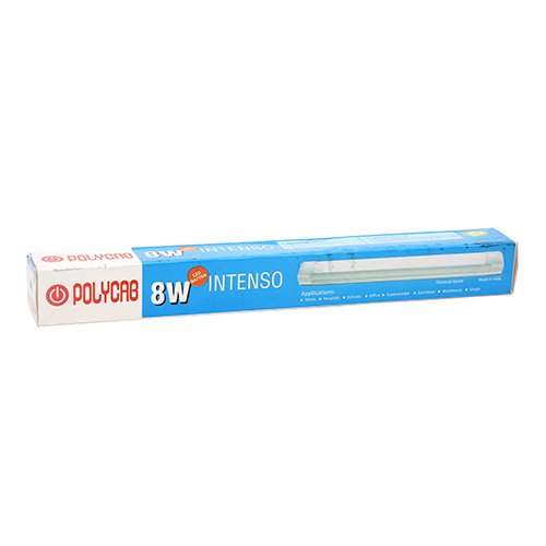 POLYCAB INTENSO LXS-LED BATTEN T5 8 Watt 1FEET (COOL WHITE 6500K,White) Tube Light.