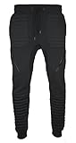 Style Addiction Mens Hip Hop Quilted Dance Fleece Jogger Pants