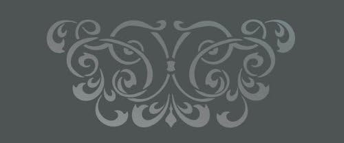 Large Wall Damask Stencil Faux Mural Design #1016 26" x 11 2/8"
