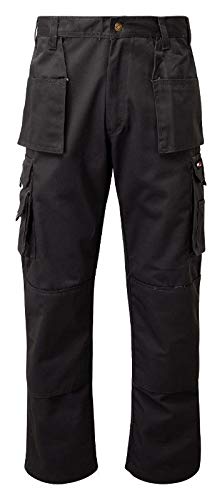 TuffStuffTuff Stuff Super Action Combat Work Trouser Pro Trade Hardwearing Cotton Rich Heavy Duty Pants Original 711 (W 34" L 32.5", Black)