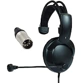 Single Muff Male Five Pin Intercom Headset Clearcom RTS Headphone