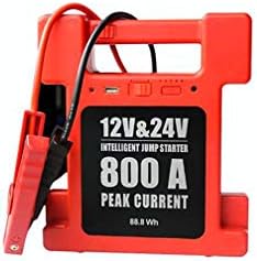 DMQNA Jump Starter,Portable Car Battery Booster Jump Starter, Support 12V/24V Car Emergency Start,with Mini Air Compressor,Red,Red,12V/24V