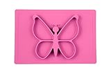Silicone Placemat, Baby Placemat, Make Mealtime Fun, Fits Most Highchair Trays Butterfly Design Dinnerware Super Self Suction Pad Non-slip Placemats, Washable Placemat