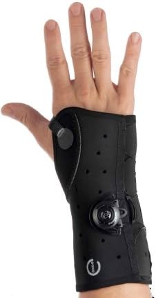 DJO Wrist Brace Exos Wrist Brace with Boa Thermoformable Polymer Right Hand Black Large