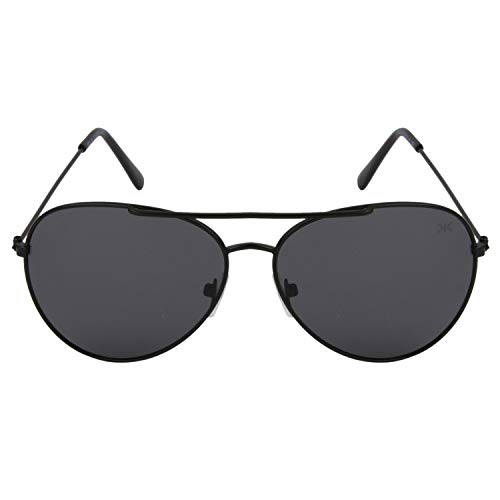 KILLER UV Protected Aviator Unisex Sunglasses - (KLN3044BSV BLKSMK|58|Blue Color Lens)