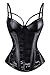 Charmian Women's Steampunk Gothic Lace Corset Bustier Faux Leather Bra Lingerie